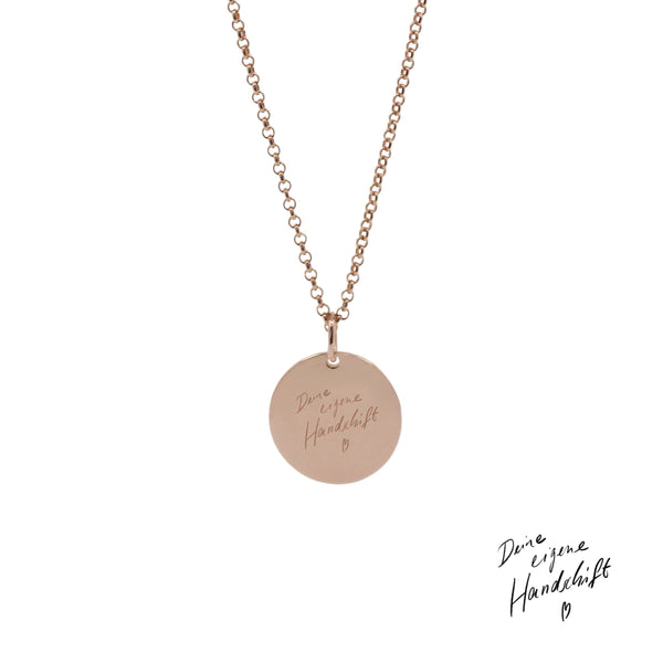 New!  Pin Necklace With Engraving.  Own handwriting, photo, footprint.  Stainless steel waterproof